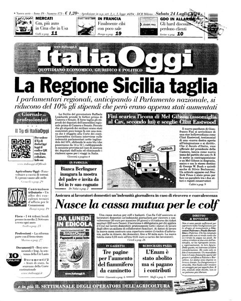 Italia oggi : quotidiano di economia finanza e politica